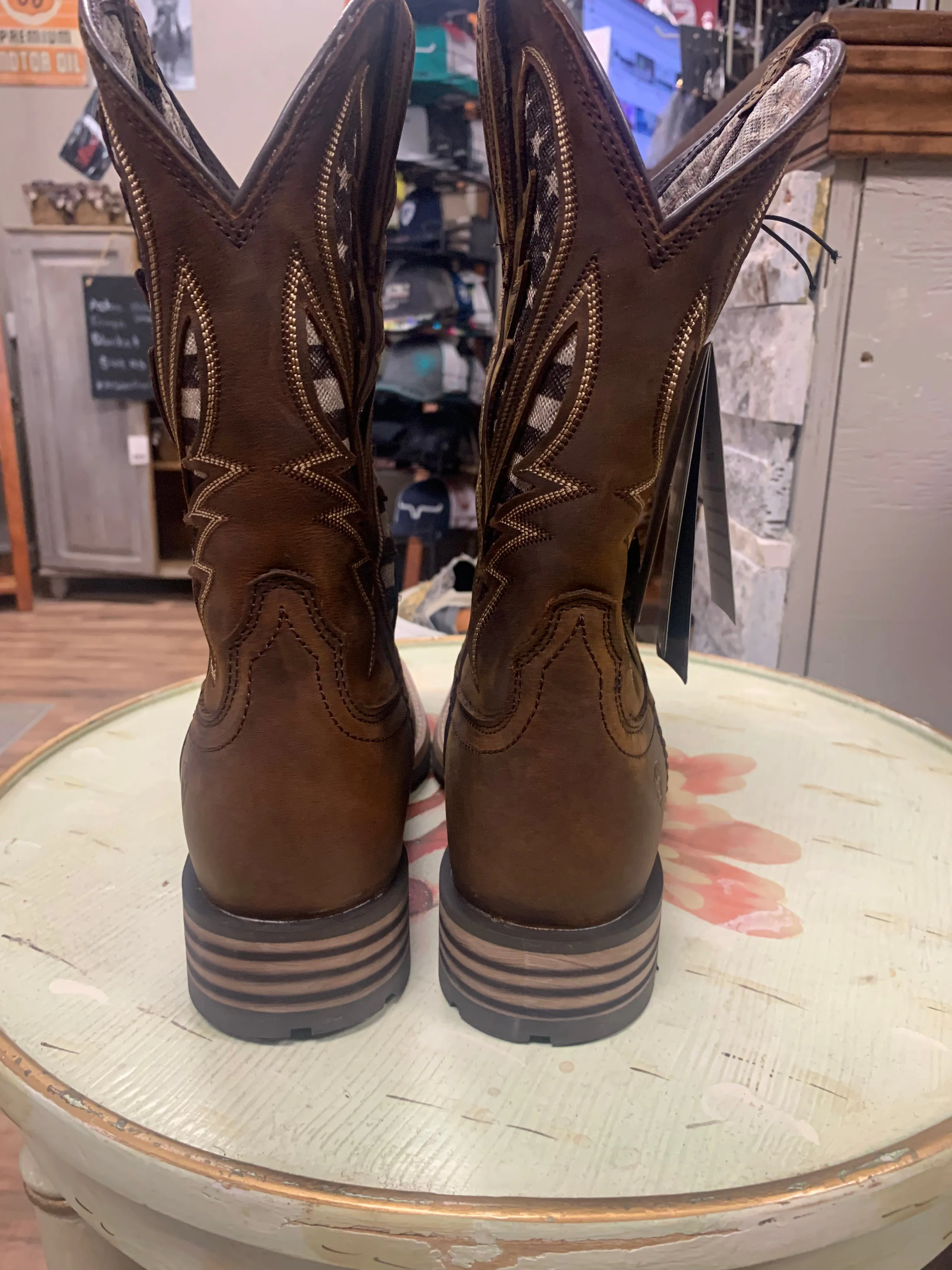 ARIAT MEN'S HYBRID VENTTEK WESTERN BOOTS - BROAD SQUARE TOE