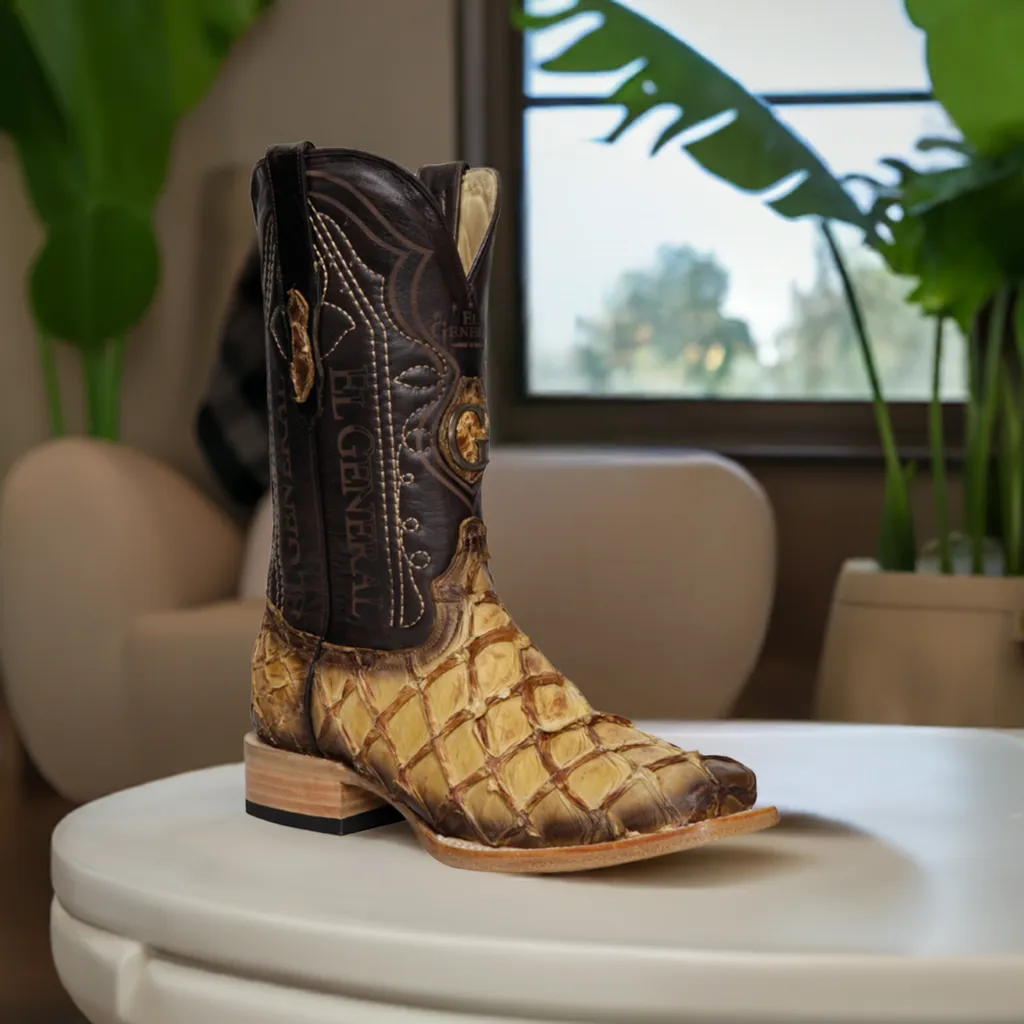 Botas Vaqueras Exoticas de Monster Fish Original para Hombre 'El General' - ID: 45086