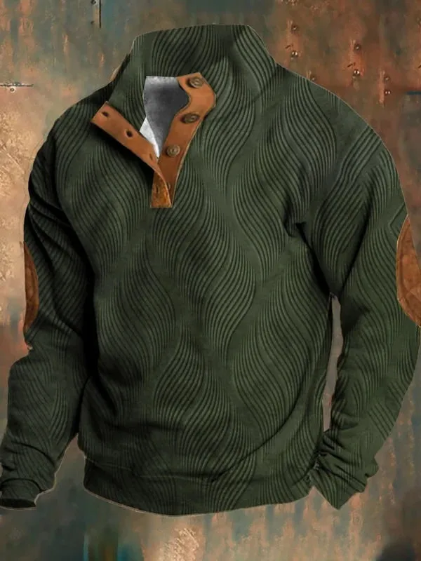 🔥Buy 3 Get 10% Off🔥Men's Retro Casual Textured Textured Printed Fleece Sweatshirt