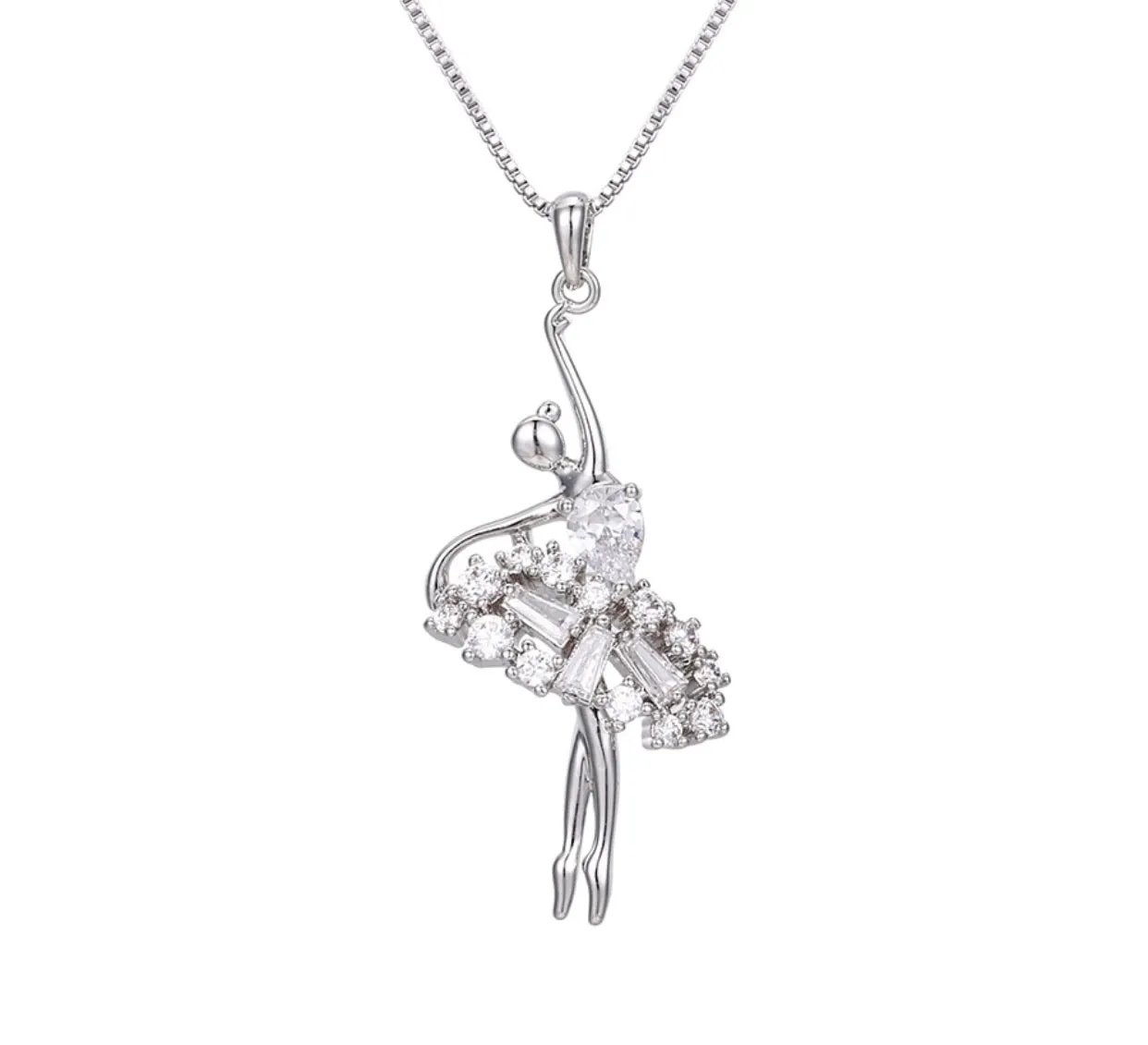 Fashion CZ Diamond Ballerina Necklace