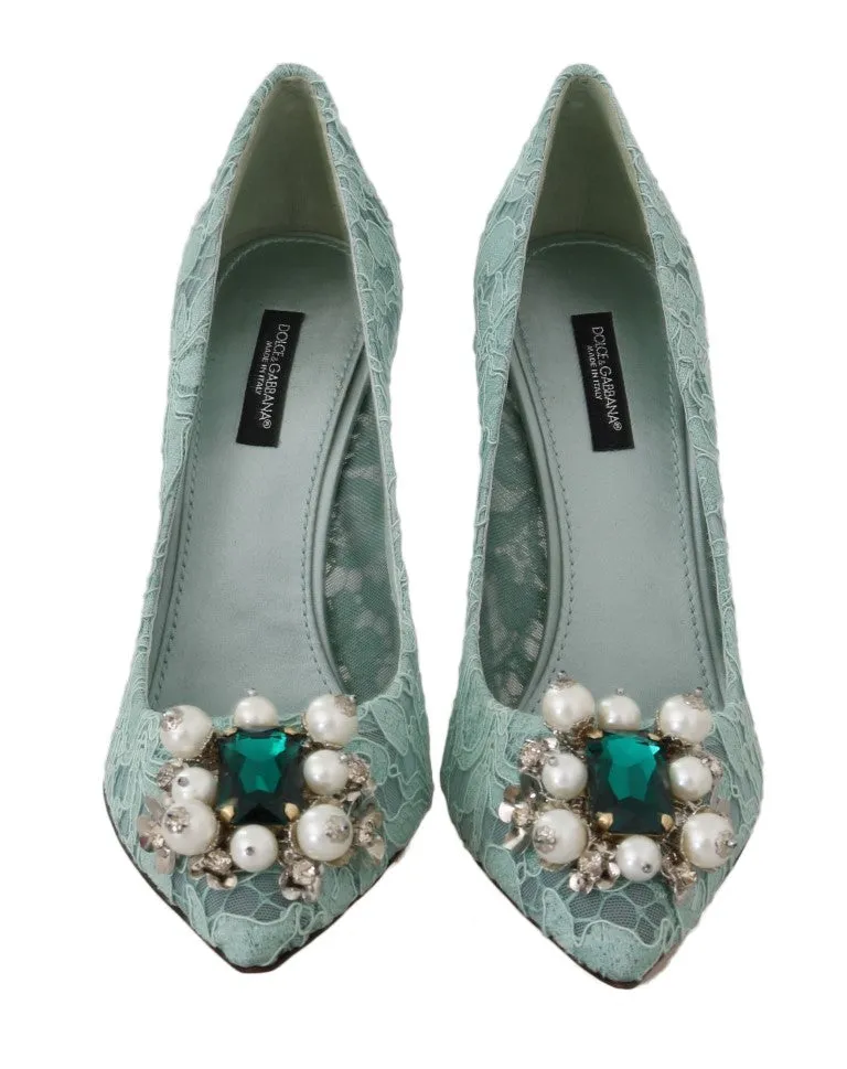 Green Lace Taormina Crystal Pumps