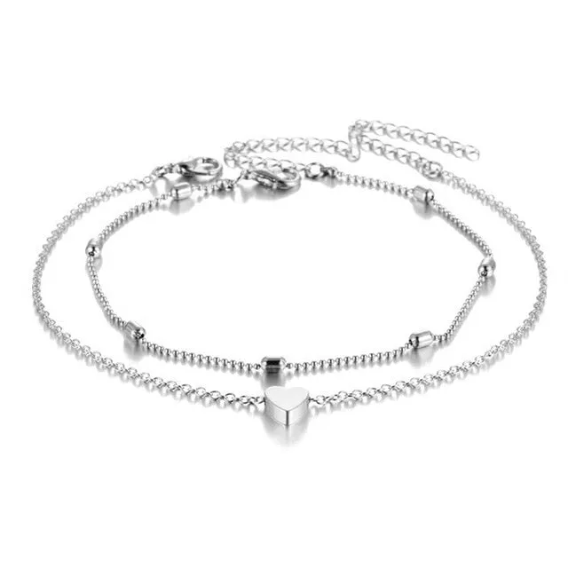 High Quality Heart-Designed Ankle Bracelets
