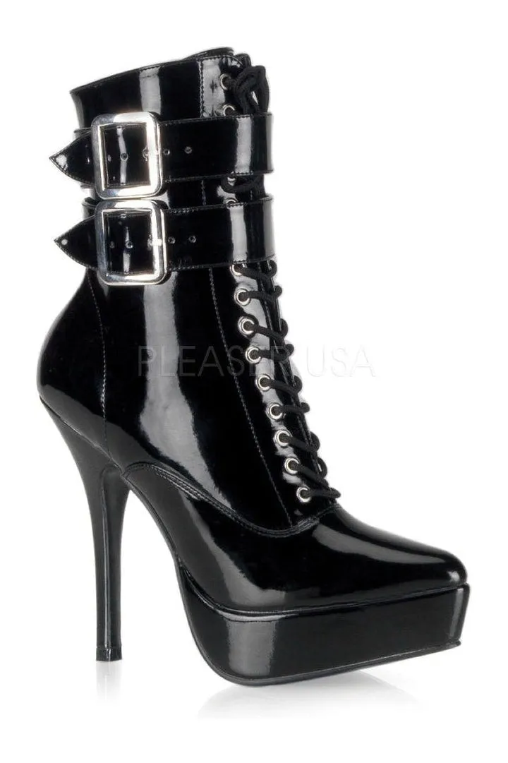 INDULGE-1026 Ankle Boot | Black Patent