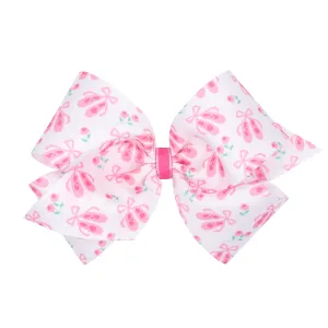 King Ballet Slipper Print Grosgrain Print Hair Bow