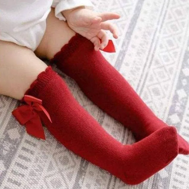 Knee High Bow Socks