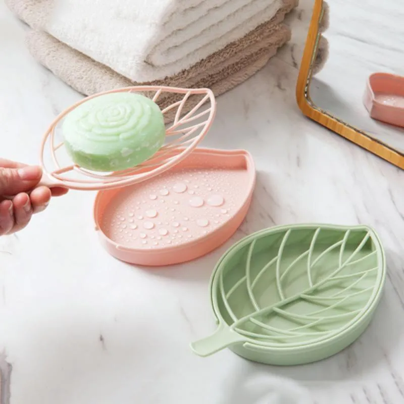 Leaf Shape Non-Slip Draining Soap Tray Holder