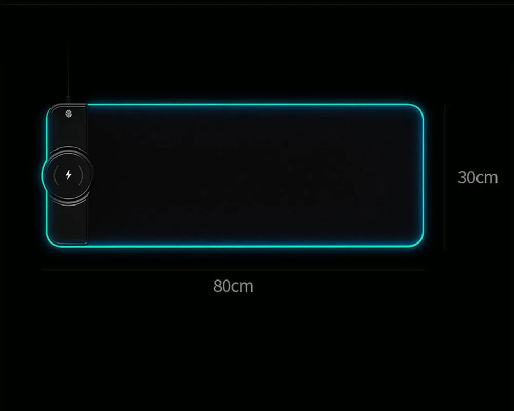 LED Gaming Mouse Pad Non-Slip With Wireless Charger