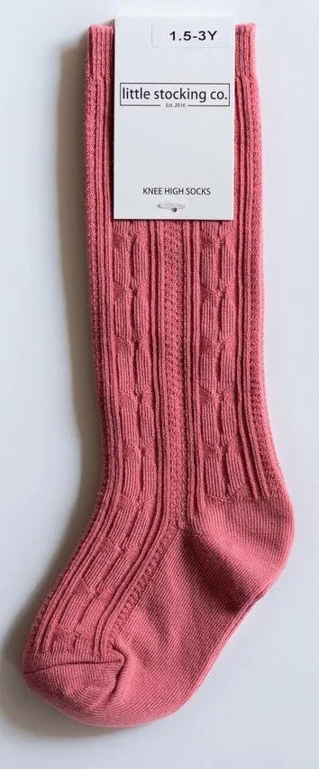 Little Stocking Co Knee High Socks - Hibiscus Pink