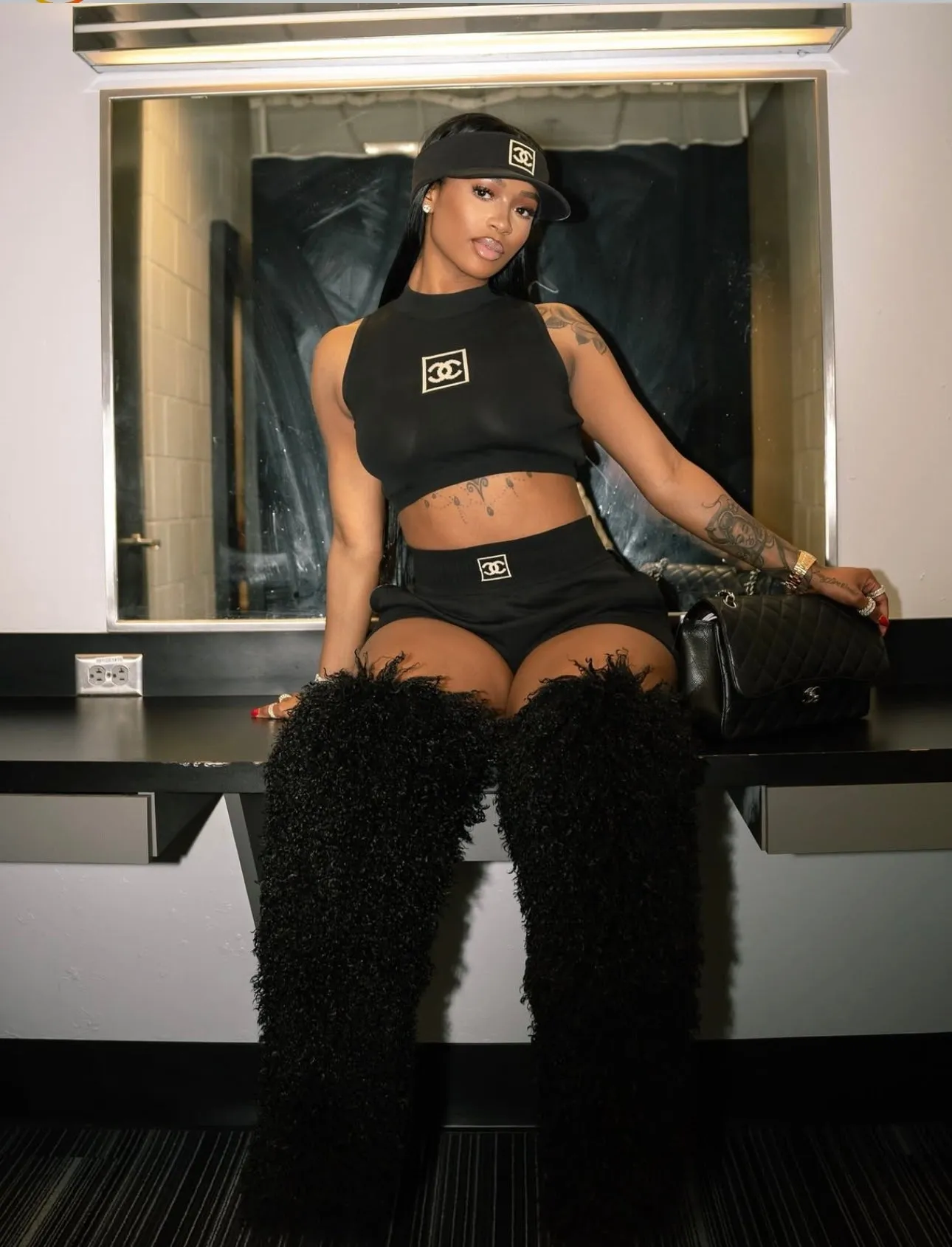 “Mongolian” Knee high fur boots