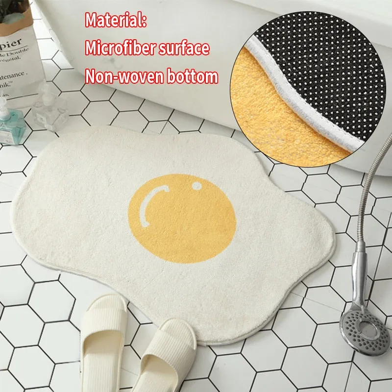 Non-Slip Bathroom Poached Egg Shape Floor Mat
