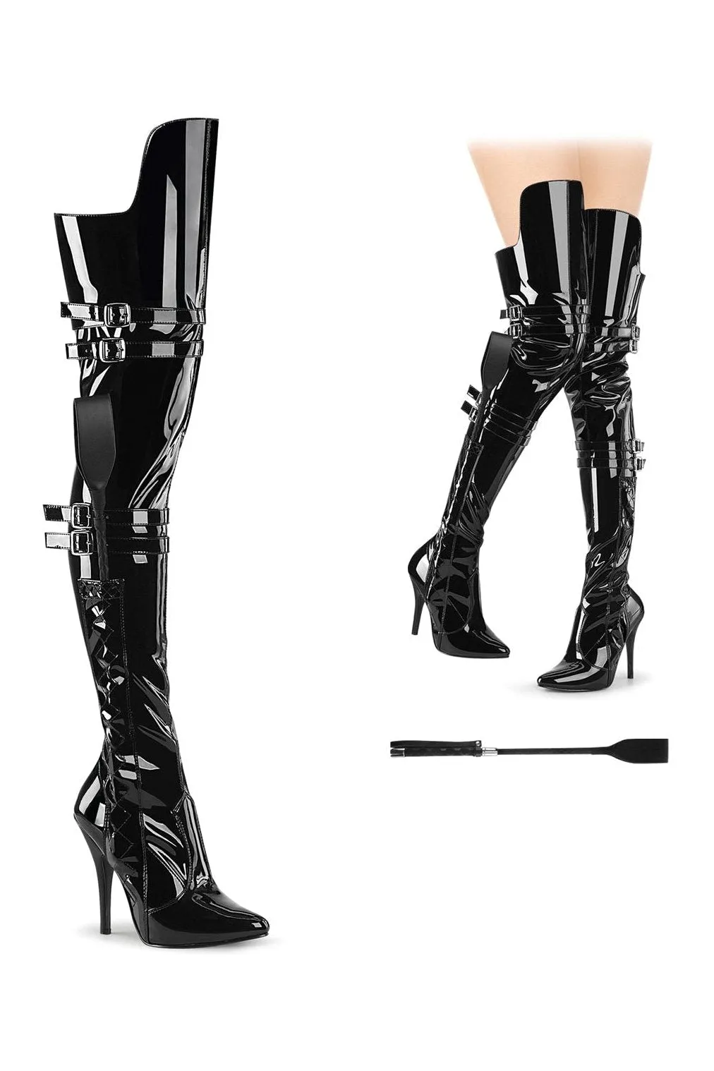 SEDUCE-3080 Thigh Boot | Black Patent
