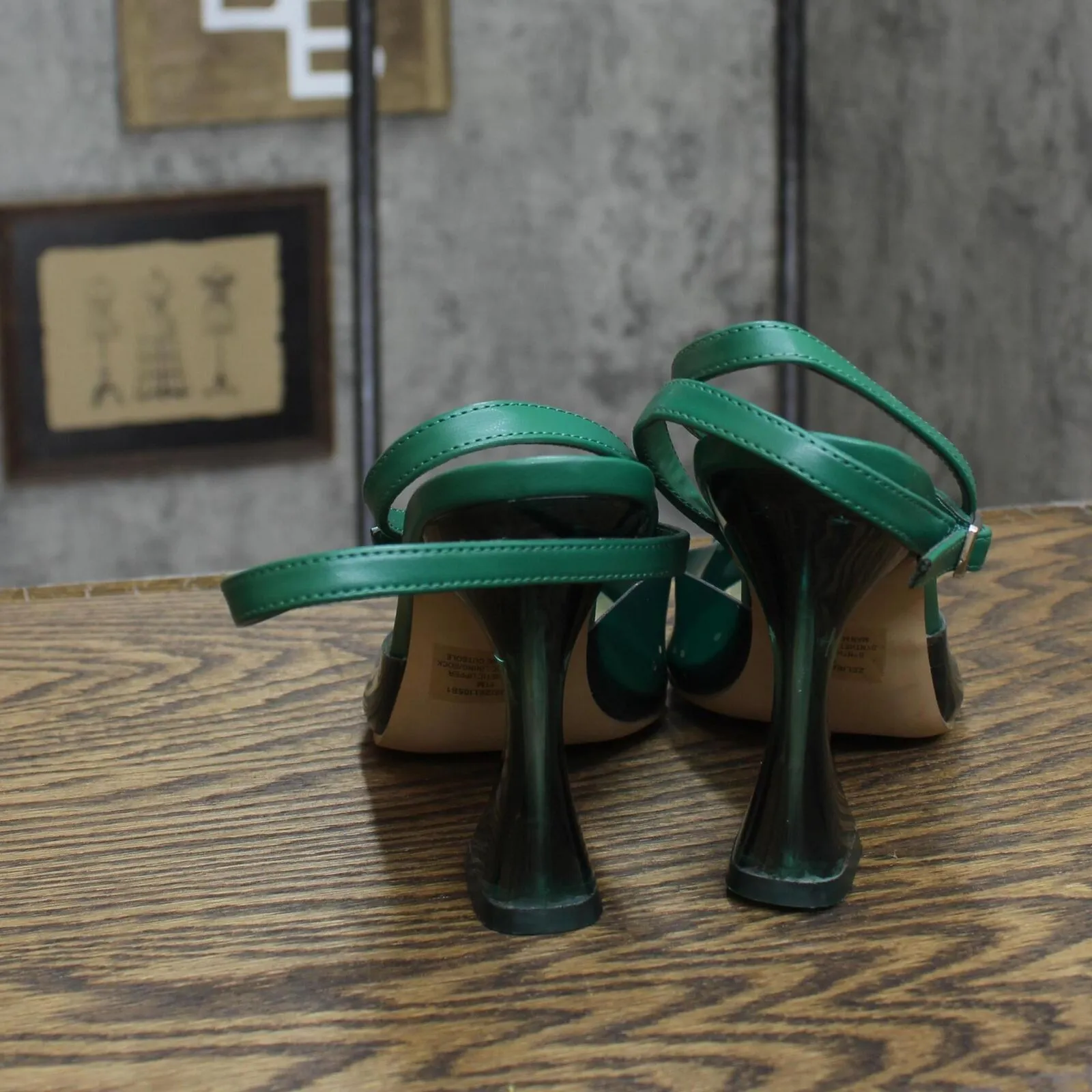 Steve Madden Women's Zelie Vinyl Two-Piece Pumps Shoes ZELI05S1 Green Vinyl 11M