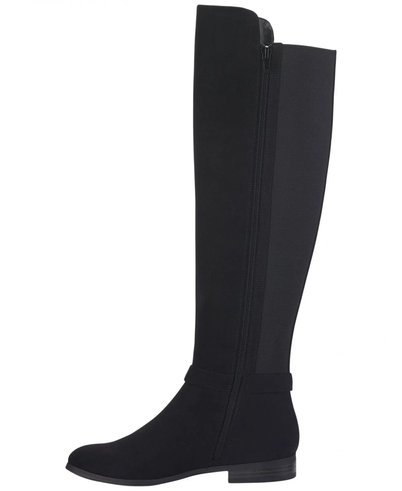 Style & Co Womens Kimmball Wide-Calf Over-The-Knee Boots Black Micro 10.5M-WC