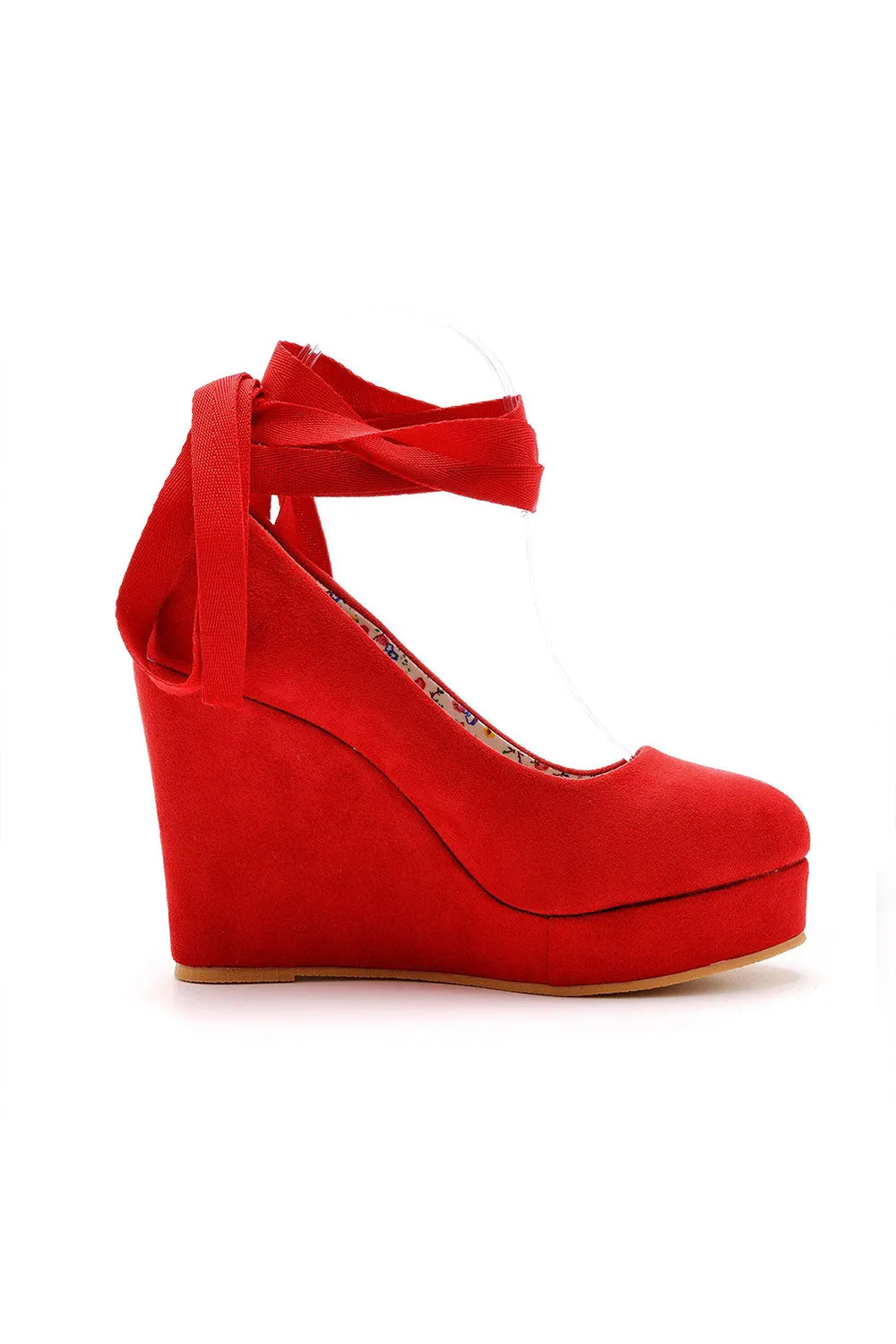 Sweet Round Toe Platform Heels Ankle Strap Wedges Heels