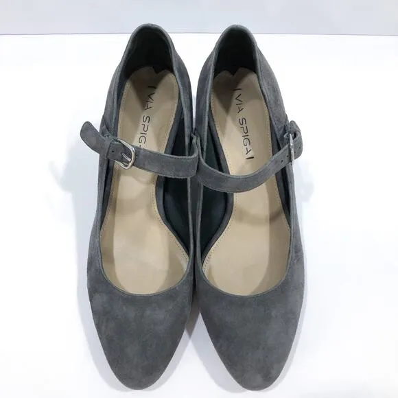 Via Spiga Gray Mary Jane Pumps