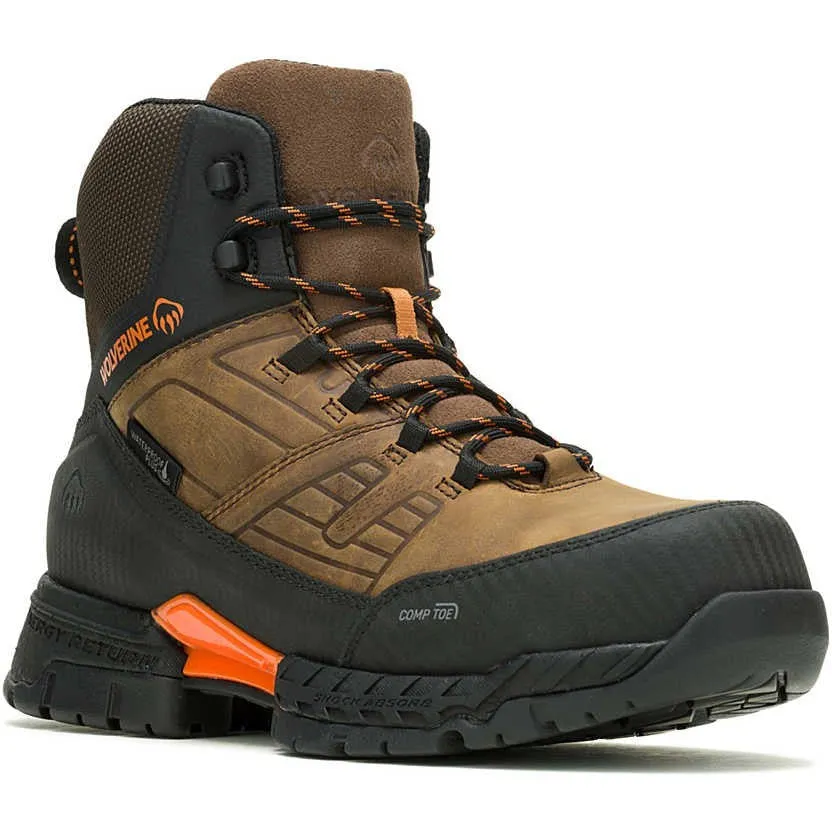 Wolverine Men's Surge Lx 6" Safety Toe WP Carbonmax Work Boot -Brown- W080166