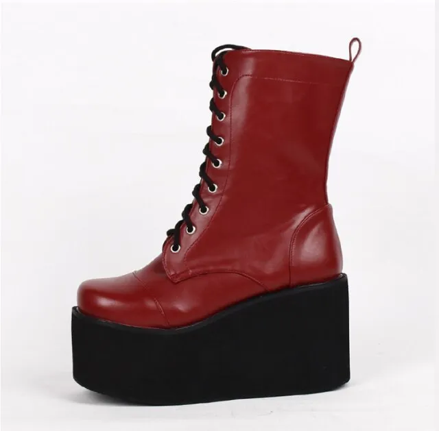 Women motorcycle punk cool boots lady high heels pumps